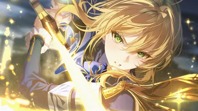Golden-Haired Warrior with Glowing Sword and Armor - free anime wallpaper 3840×2160