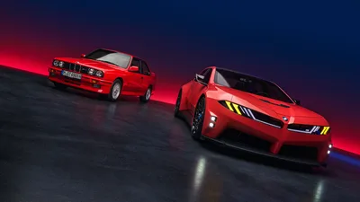 Two Red BMW Sports Cars on Wet Track at Night - free cars & vehicles wallpaper 7680×4320