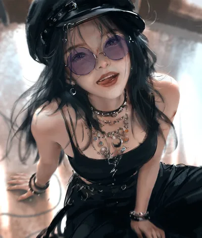 Midnight Gaze: Portrait of Elegance - free art & design wallpaper 3474×4096