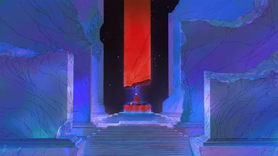 Cosmic Temple: A Journey Through Starlit Halls - free art & design wallpaper 3000×1688