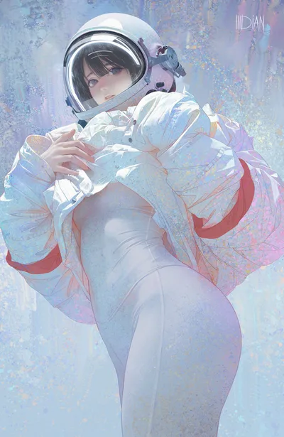 Celestial Dreams: Asian Astronaut Portrait - free wallpaper 4610×7087