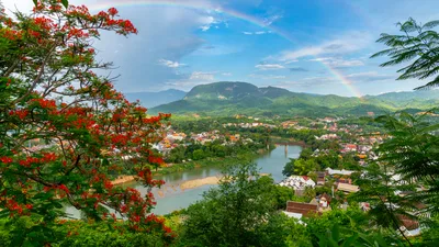 Mekong Valley Dreams: Laos Riverside Town - free wallpaper 6144×3456
