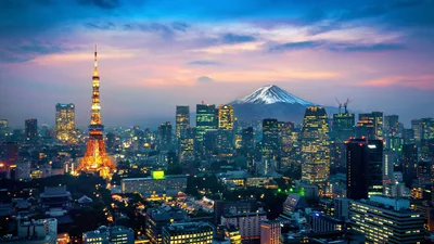 Tokyo Twilight: Mount Fuji and Tower at Dusk - free photography wallpaper 4000×2250