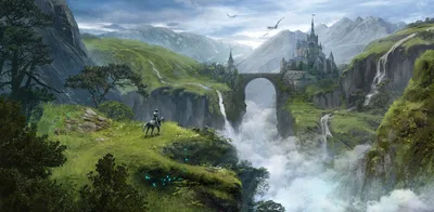 Dragon's Castle in the Misty Mountains - free wallpaper 3840×1878
