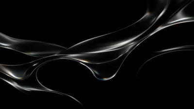 Ethereal Glass Waves on Black - free abstract wallpaper 6000×3375