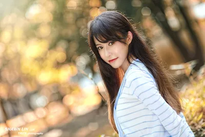 Young Woman in Blue Striped Shirt Portrait - free people & portraits wallpaper 5760×3840