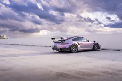 Purple Porsche 911 GT2 RS on Rooftop Parking Garage - free cars & vehicles wallpaper 9504×6336