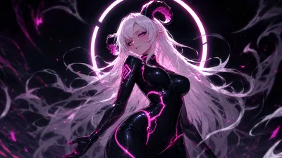 Ethereal Anime Character With Glowing Neon Aura - free anime wallpaper 7680×4322