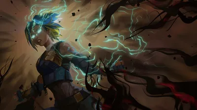 Electrified Warrior with Cyan Lightning Powers - free gaming wallpaper 3840×2160