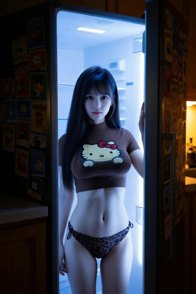 Woman in Illuminated Doorway with Anime Character Shirt - free people & portraits wallpaper 4800×7200