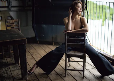 Woman Sitting on Chair in Rustic Interior Space - free people & portraits wallpaper 4096×2896