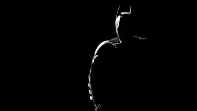 Batman Dark Knight Profile Silhouette Against Black - free wallpaper 1920×1080