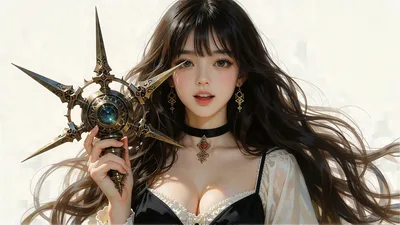 Fantasy Sorceress With Ornate Magical Staff - free anime wallpaper 3840×2160