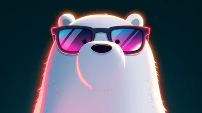 Cool Polar Bear Wearing Sunglasses - free cartoons & comics wallpaper 5120×2880