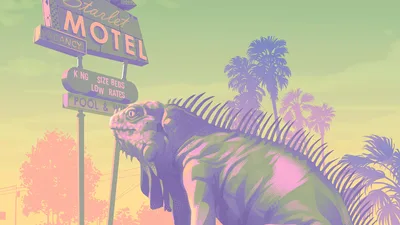 Neon Desert Motel Dreams - free art & design wallpaper 3840×2160