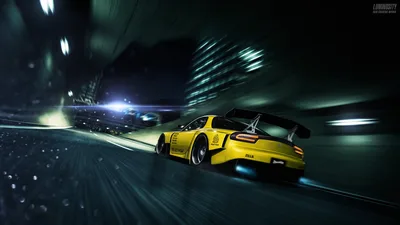 Yellow Sports Car Racing Through Neon City Streets - free cars & vehicles wallpaper 1920×1080