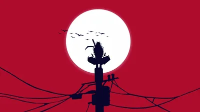 Itachi's Moonlit Silhouette - free anime wallpaper 5120×2880