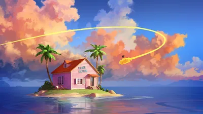 Kame House Island Paradise - Dragon Ball Z 5K Art - free anime wallpaper 5120×2880