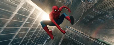 Spider-Man Swinging Through New York Skyline 5K - free movies & tv wallpaper 5433×2160
