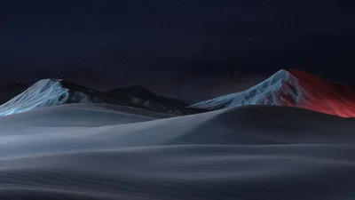Crimson Peaks Under Starlight - free nature wallpaper 5120×2880