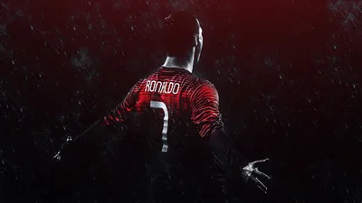 Ronaldo: The Red Devil in the Rain - free sports wallpaper 3840×2160