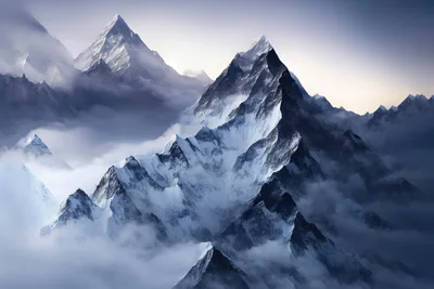 Alpine Peaks Through Misty Clouds - free nature wallpaper 5120×3413