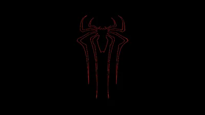 Spider-Man Symbol Red Neon AMOLED - free dark wallpaper 10000×5625