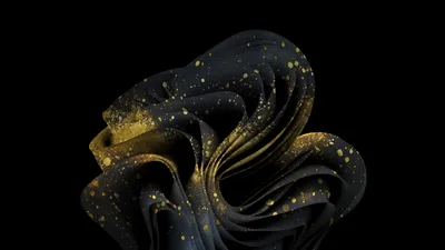 Golden Petals in Darkness - 50th Anniversary Bloom - free abstract wallpaper 7680×4320