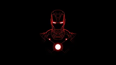 Iron Man Red Glow Minimalist AMOLED Outline - free dark wallpaper 5120×2880