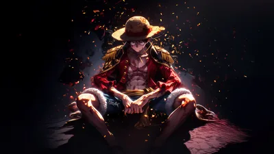 Luffy's Golden Flame - One Piece 5K Art - free anime wallpaper 5120×2880