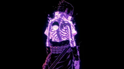 Sasuke's Neon Ascension - AMOLED 5K - free dark wallpaper 5120×2880