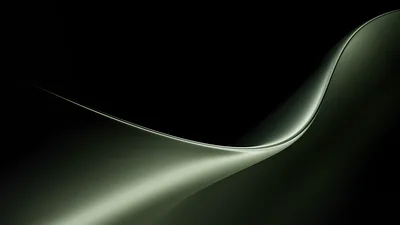 Metallic Green Wave on Black - free abstract wallpaper 5120×2880