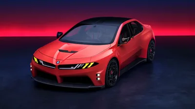 BMW M Neue Klasse Electric Concept in Red 8K - free cars & vehicles wallpaper 7680×4320