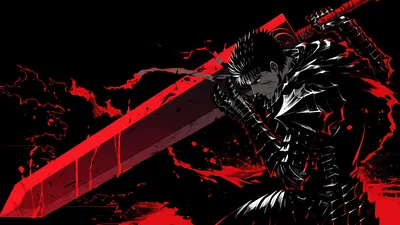 Guts' Crimson Wrath - Dragon Slayer Neon - free dark wallpaper 5120×2880