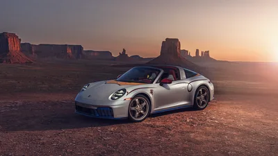 Porsche 911 Targa Desert Sunset - free cars & vehicles wallpaper 7680×4320