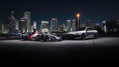 Audi's Future: F1 Meets RS5 in Miami Nights - free cars & vehicles wallpaper 7680×4320