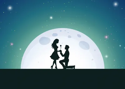 Moonlit Proposal: A Romantic Silhouette - free kids & cute wallpaper 5120×3657