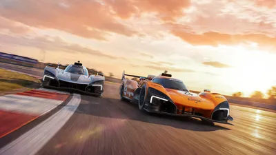 McLaren Hypercar Racing At Sunset On Track - free cars & vehicles wallpaper 3840×2160
