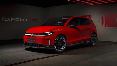 Red Volkswagen ID. Polo GTI 2026 Electric Power - free cars & vehicles wallpaper 7680×4320
