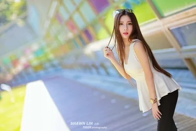 Woman in White Tank Top at Colorful Urban Location - free people & portraits wallpaper 5760×3840