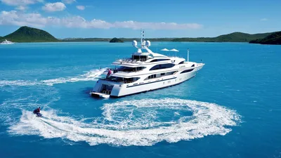 Luxury Yacht Anchored in Turquoise Tropical Waters - free cars & vehicles wallpaper 1920×1080