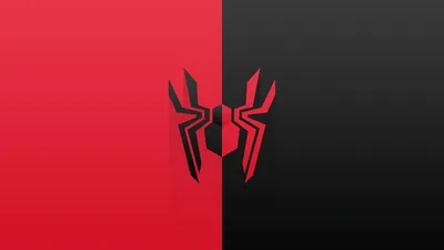Spider-Man Logo Red Divide - free minimalist wallpaper 7680×4320