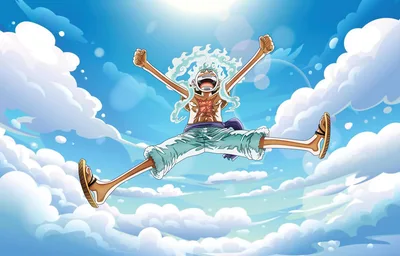 Gear 5 Luffy: Sun God Nika Ascends the Clouds - free anime wallpaper 6001×3841