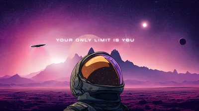 Cosmic Dreams: Astronaut's Purple Sky - free sci-fi wallpaper 3840×2160