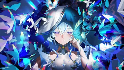 Shorekeeper's Blue Butterfly Dream in 8K - free anime wallpaper 7680×4320