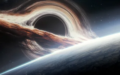 Gargantua's Shadow Over Earth - free space wallpaper 5200×3250