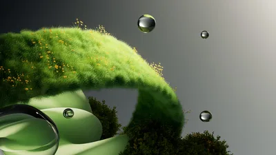Dreaming Green: Where Nature Flows - free fantasy wallpaper 3840×2160