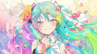 Miku's Colorful Dream - Vocaloid 5K Art - free anime wallpaper 5120×2880