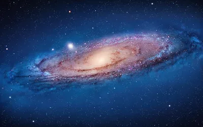 Andromeda Galaxy in Deep Space - free space wallpaper 5120×3200