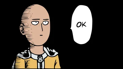 Saitama's Simple OK - One Punch Man Minimalist - free dark wallpaper 3840×2160